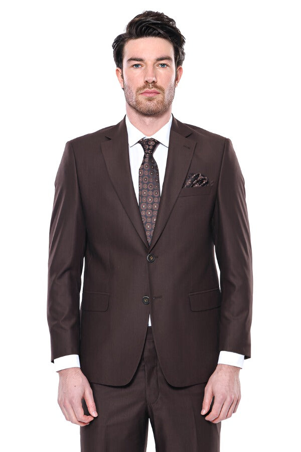 Brown 4 Drop Regular Suit | Wessi