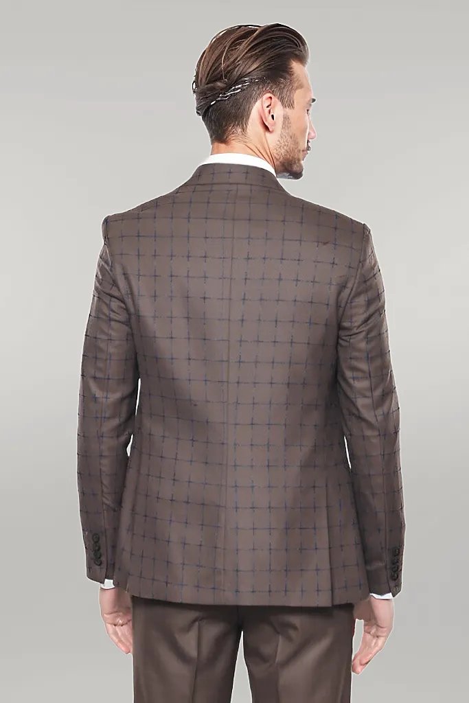 Brown Checked Suit - Wessi