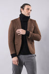 Brown Slim Fit Jacket for Men | Wessi