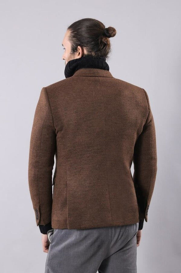 Brown Slim Fit Jacket for Men | Wessi