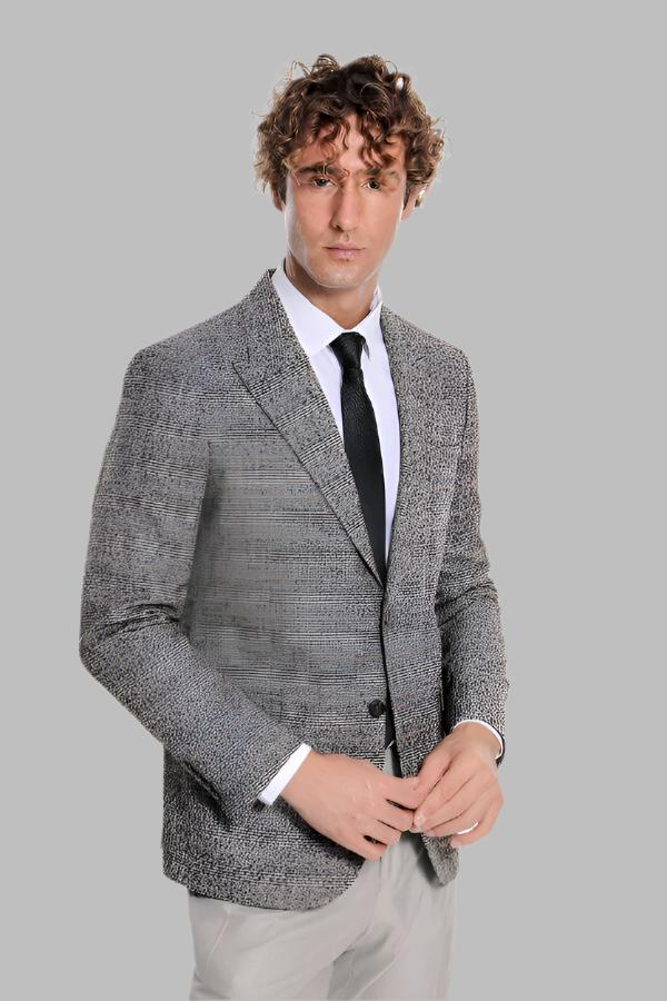 Blazer à carreaux noir pour homme - Wessi