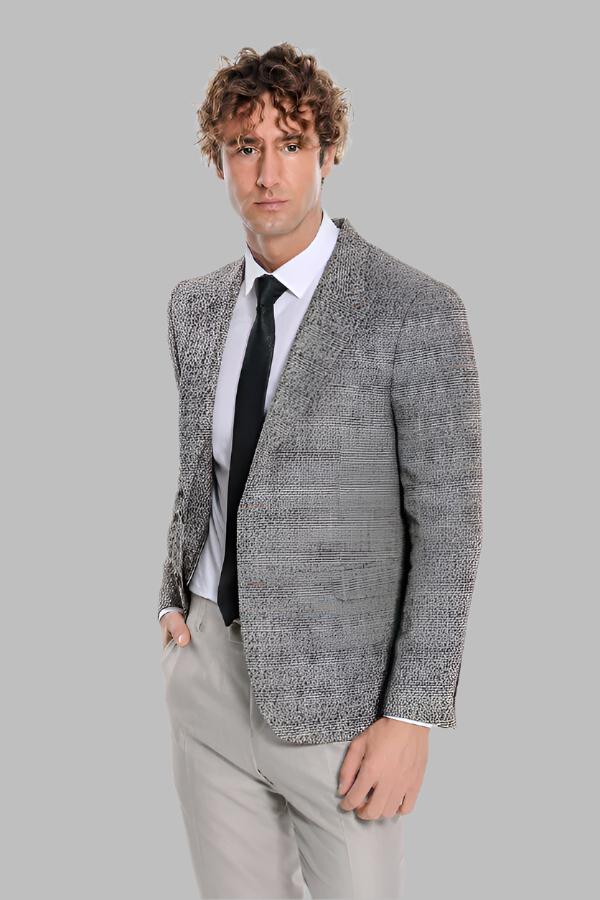 Checked Black Men Blazer - Wessi