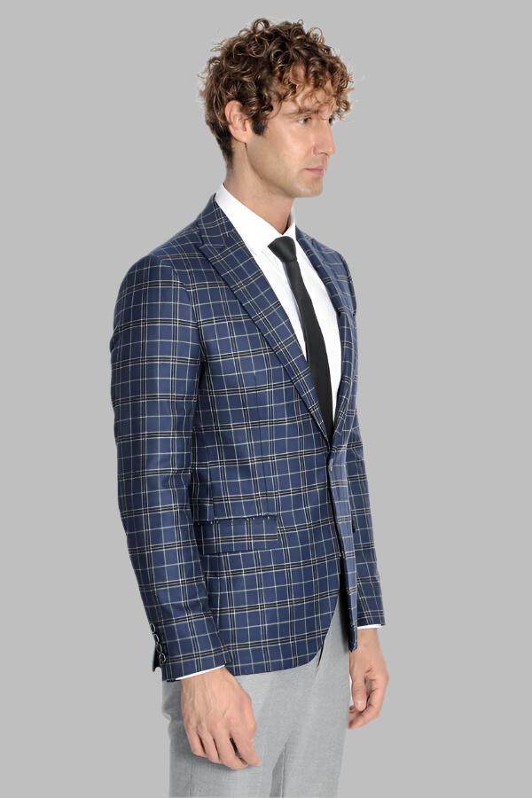 Blazer da uomo blu navy a quadri - Wessi