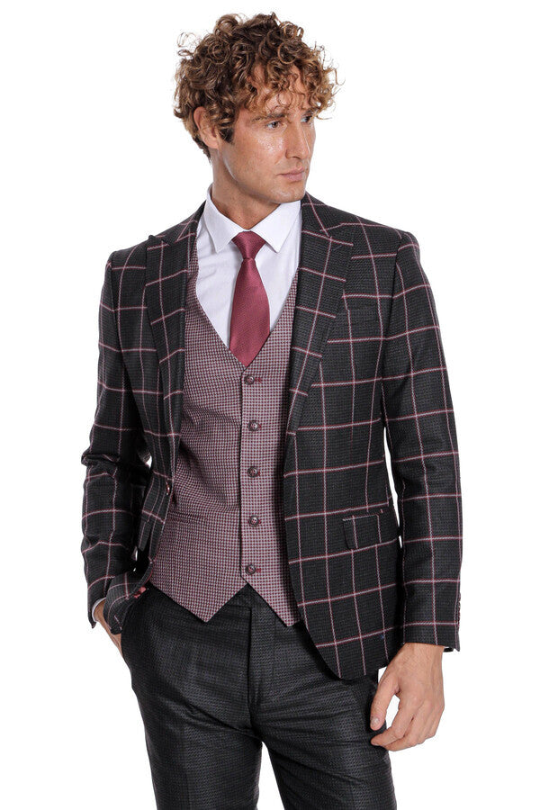 2 piece Black Mens Check Suit, Linen at Rs 2995 in Kurukshetra | ID:  23251823591