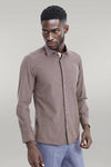 Camicia in lana fantasia marrone scuro - Wessi