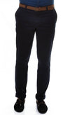 Cotton Slim Fit Washed Fabric Navy Blue Men Pants - Wessi