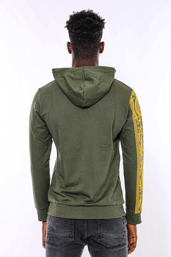 Dark Green Hooded Slim Fit Sweatshirt - Wessi