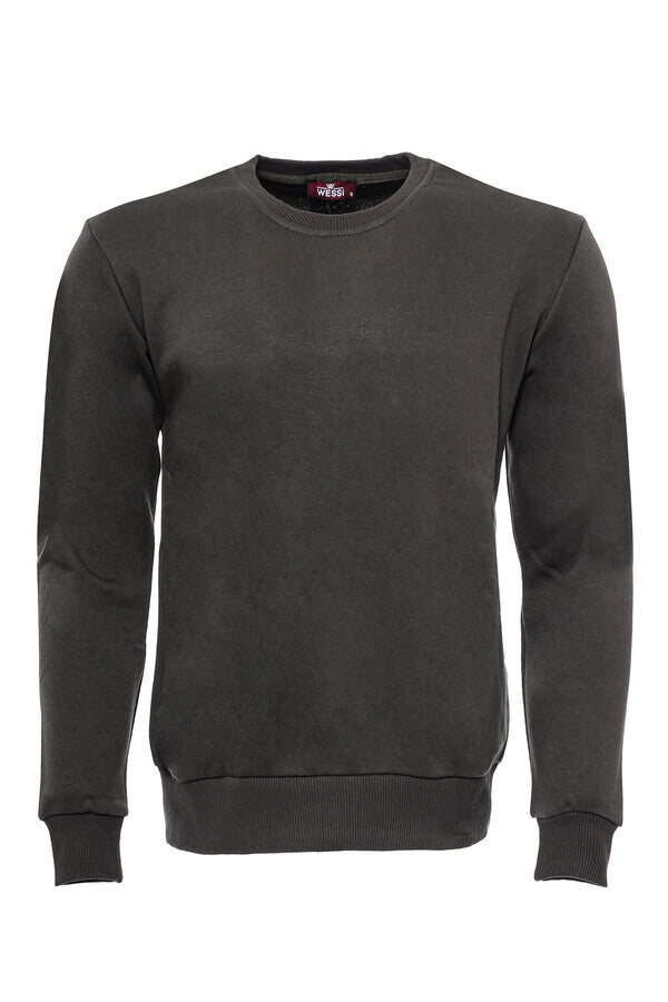 Sweat Vert Foncé Uni Col Rond - Wessi