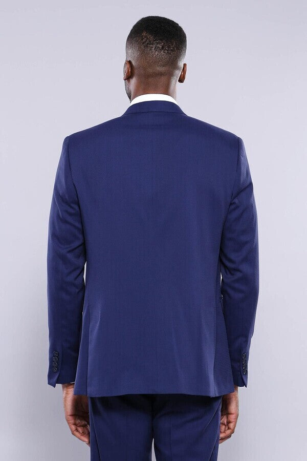 Detachable Lapel Blue Men Tuxedo  - Wessi