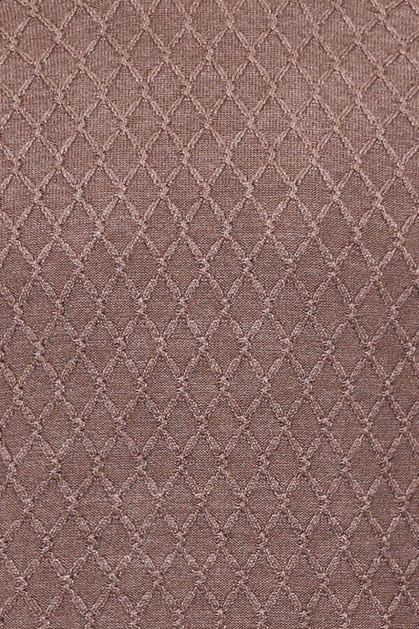 Diamond Pattern Circle Neck Beige Sweater - Wessi
