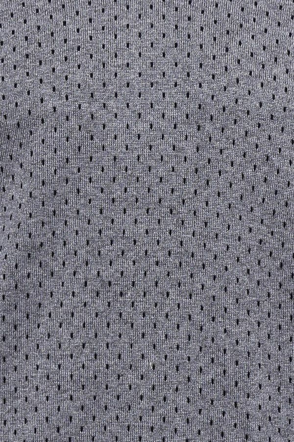 Dot Patterned V Neck Grey Sweater - Wessi