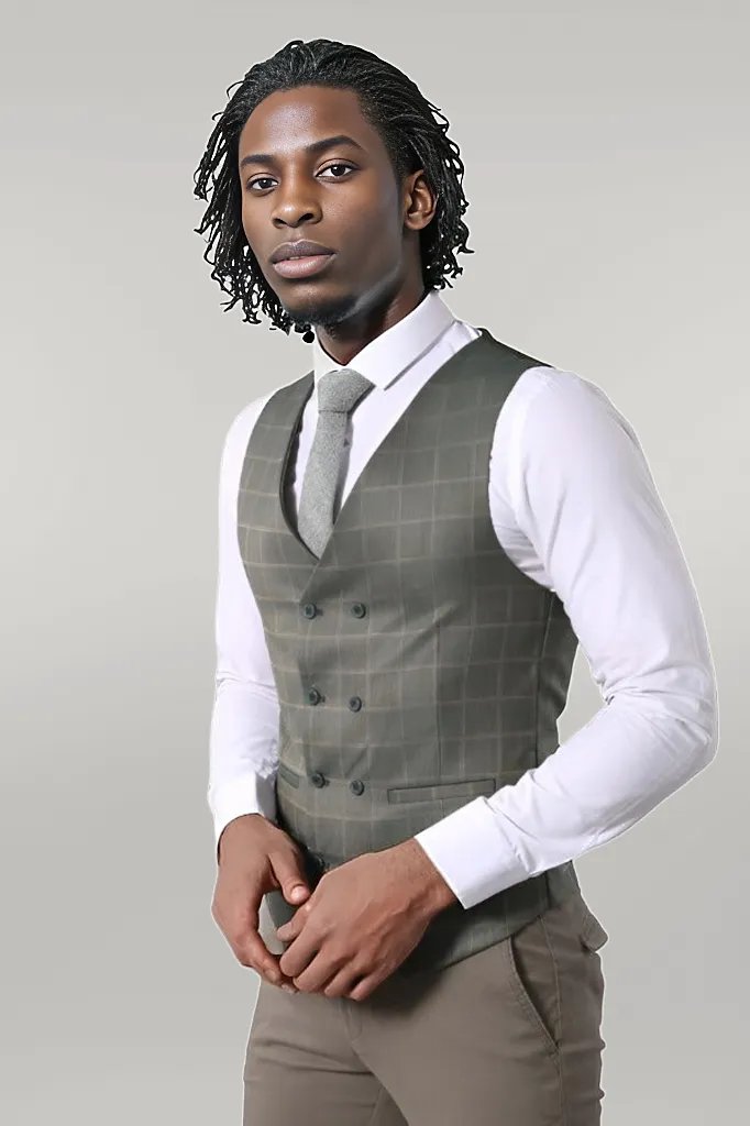 Double Breasted Green Plaid Mens Suit | Wessi