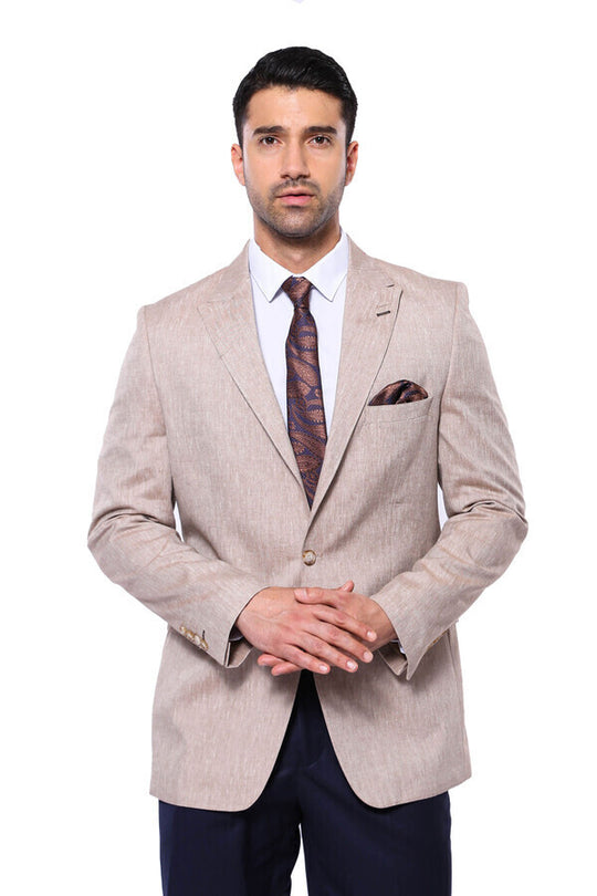 Beige beige a trama con Brown marroni e camicia a quadri - Look business casual