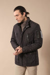 Leather Modeled Dark Brown Slim Fit Quilted Jacket - Wessi