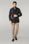 Giacca trapuntata slim fit modellata in pelle blu navy - Wessi