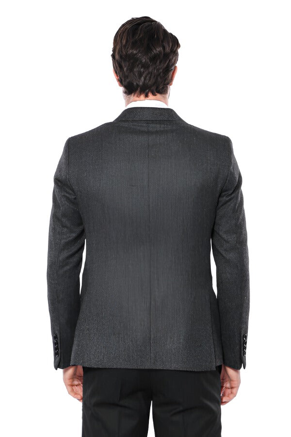 Blazer grigio scuro con revers a lancia - Wessi