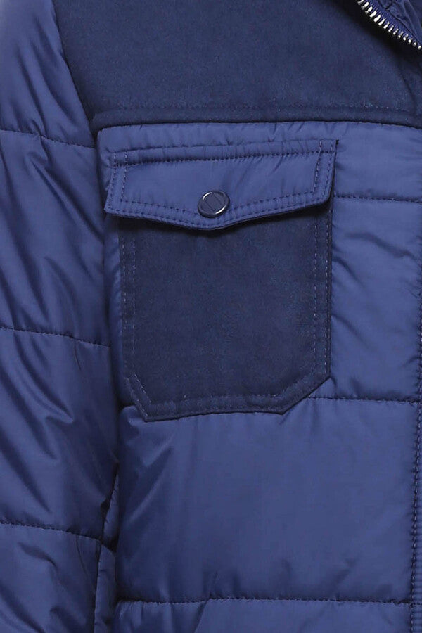 Puffer Navy Blue Men Coat - Wessi