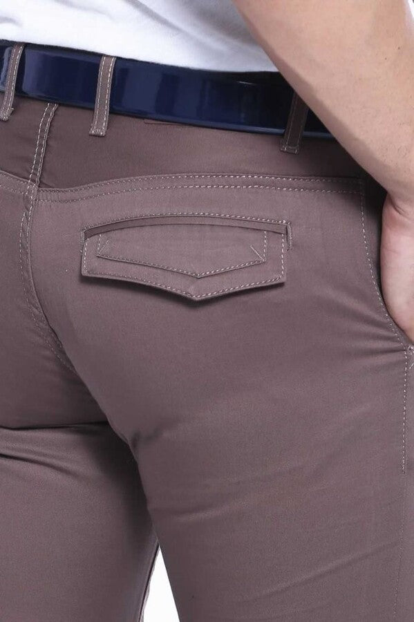 Flap Pockets Cotton Plain Men Pants - Wessi