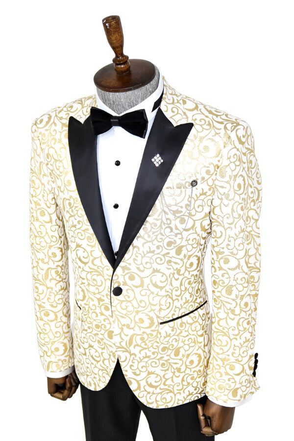 White and gold prom suits hotsell