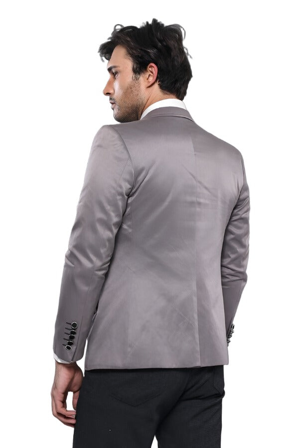 Grey Blazer With Patch Pockets | Wessi