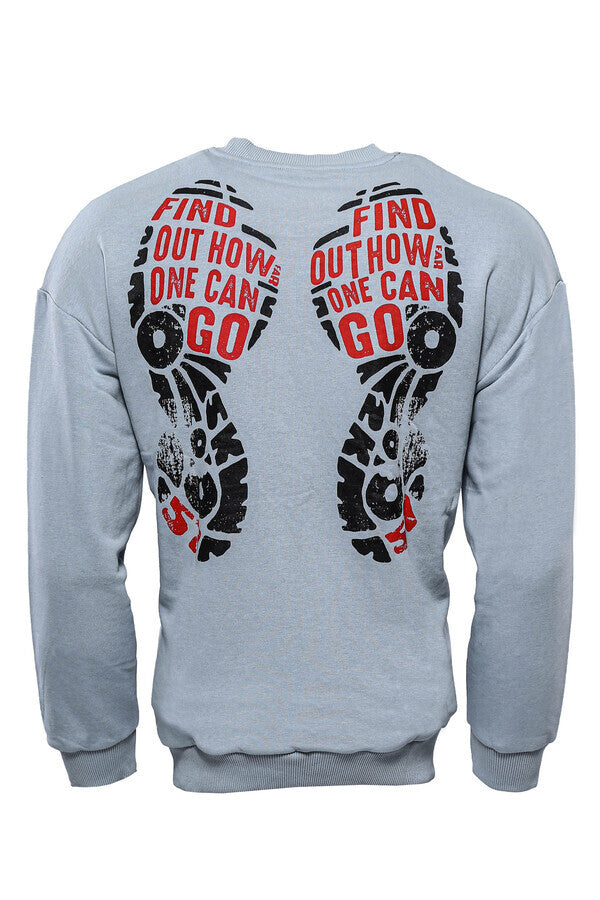 Sweat-shirt imprimé lettre gris - Wessi