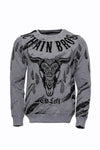 Felpa slim fit con fantasia grigia - Wessi