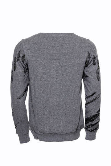 Sudadera gris estampada slim fit - Wessi