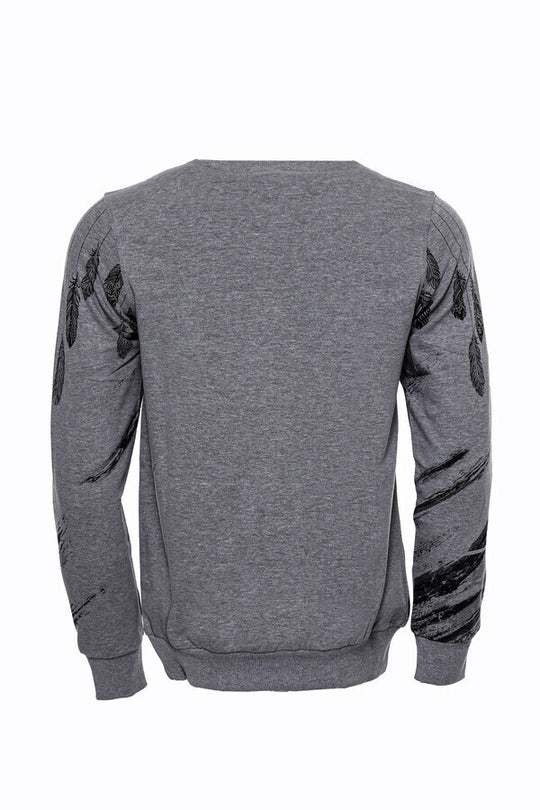 Sudadera gris estampada slim fit - Wessi