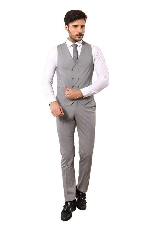 Grey Vested Suit  - Wessi