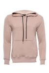 Felpa da uomo beige tinta unita con tasca con cappuccio - Wessi