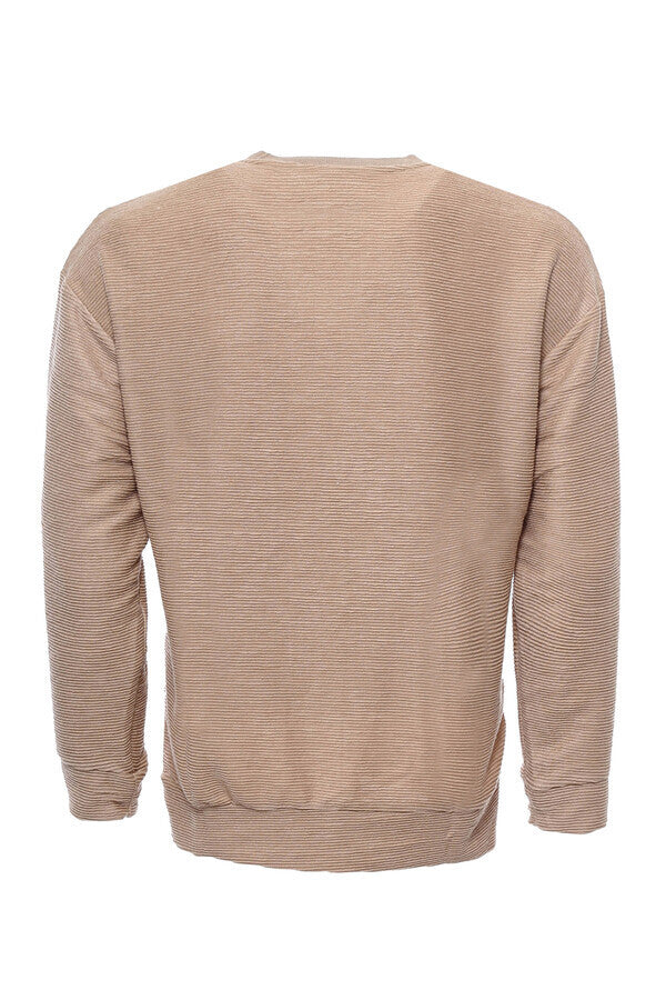Sweat Homme Beige Rayé Horizontal - Wessi