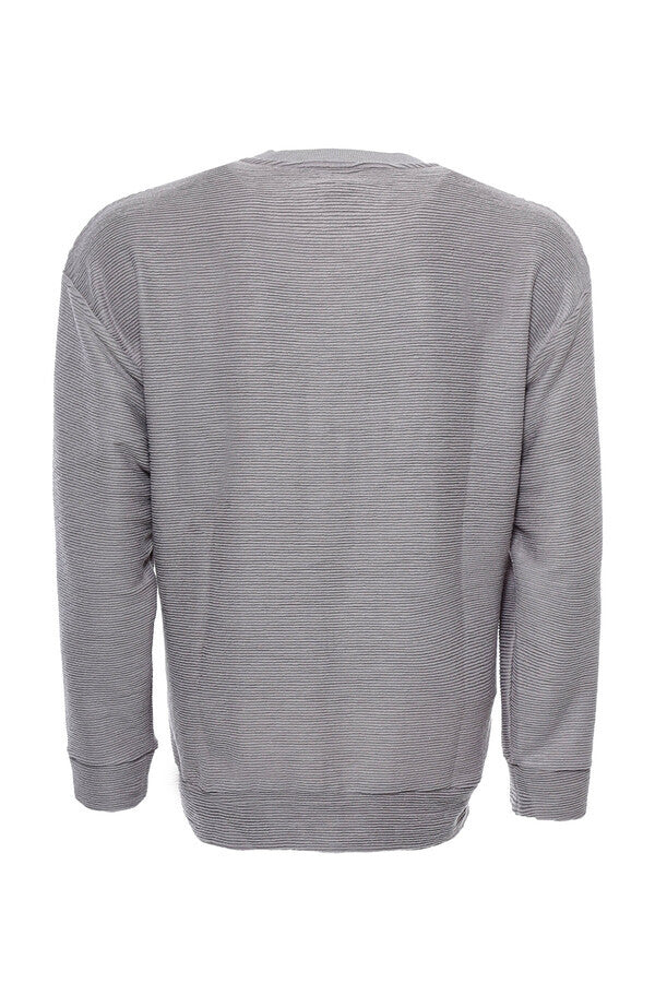 Horizontal Striped Grey Men's Sweatshirt - Wessi