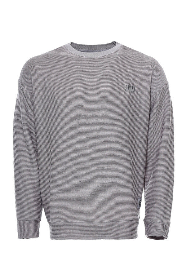Sweat Homme Gris Rayures Horizontales - Wessi