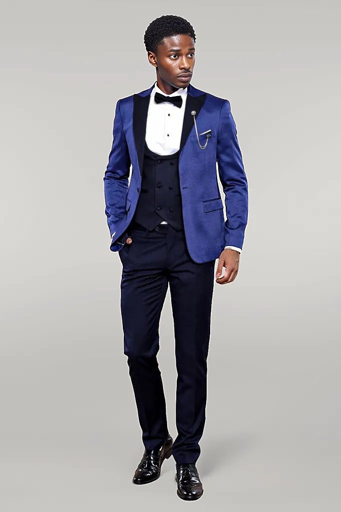 Traje de boda para hombre azul best sale