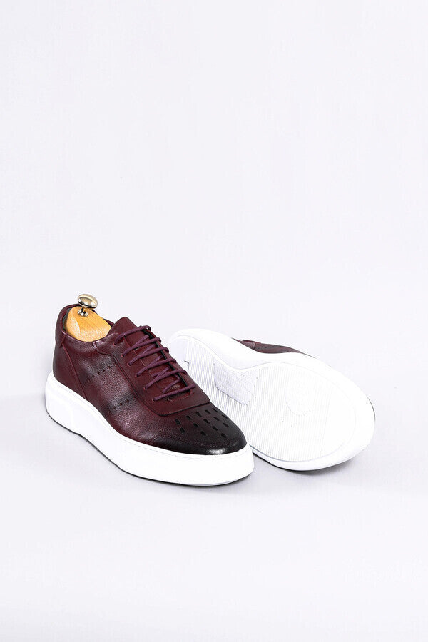 Leather Burgundy Sneakers | Wessi