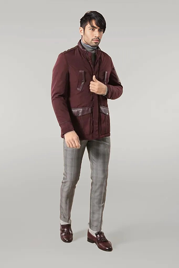Burgundy quilted jacket 2025