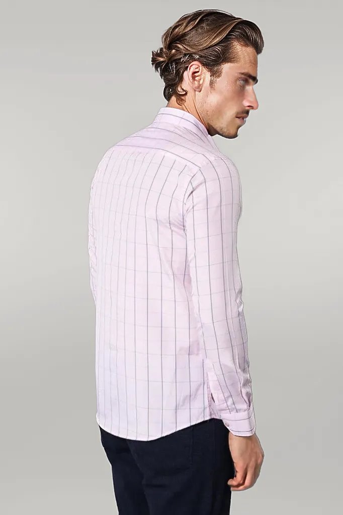 Light Pink Plaid Shirt for Men | Wessi