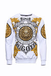 Lion Patterned Slim Fit White Sweatshirt - Wessi
