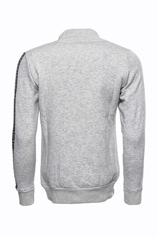 Sweat Gris à Motifs Col Mao - Wessi