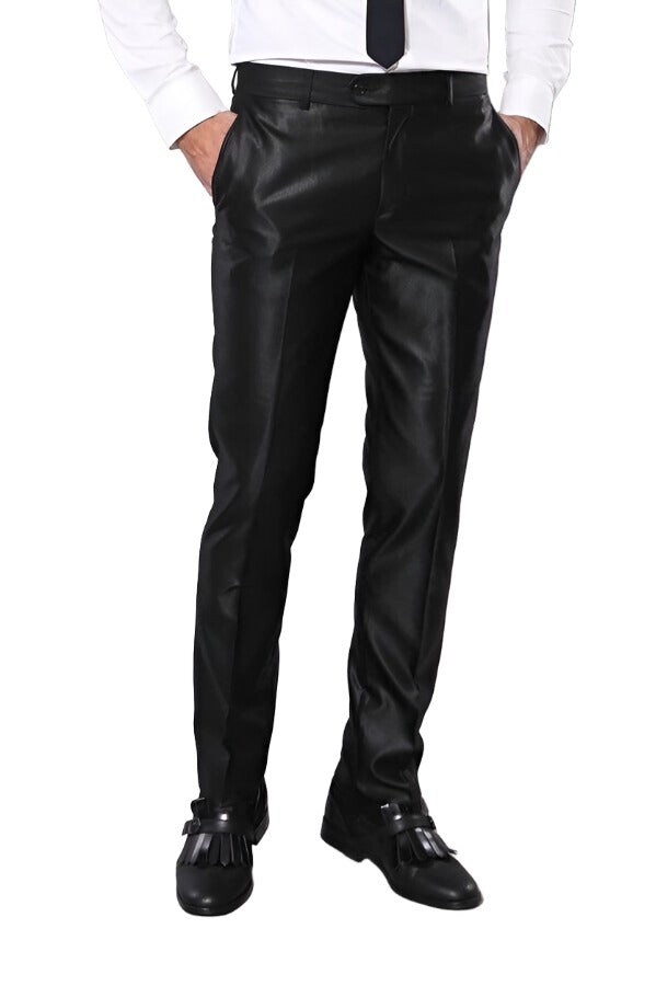 Modeled Shiny Black Suit | Wessi