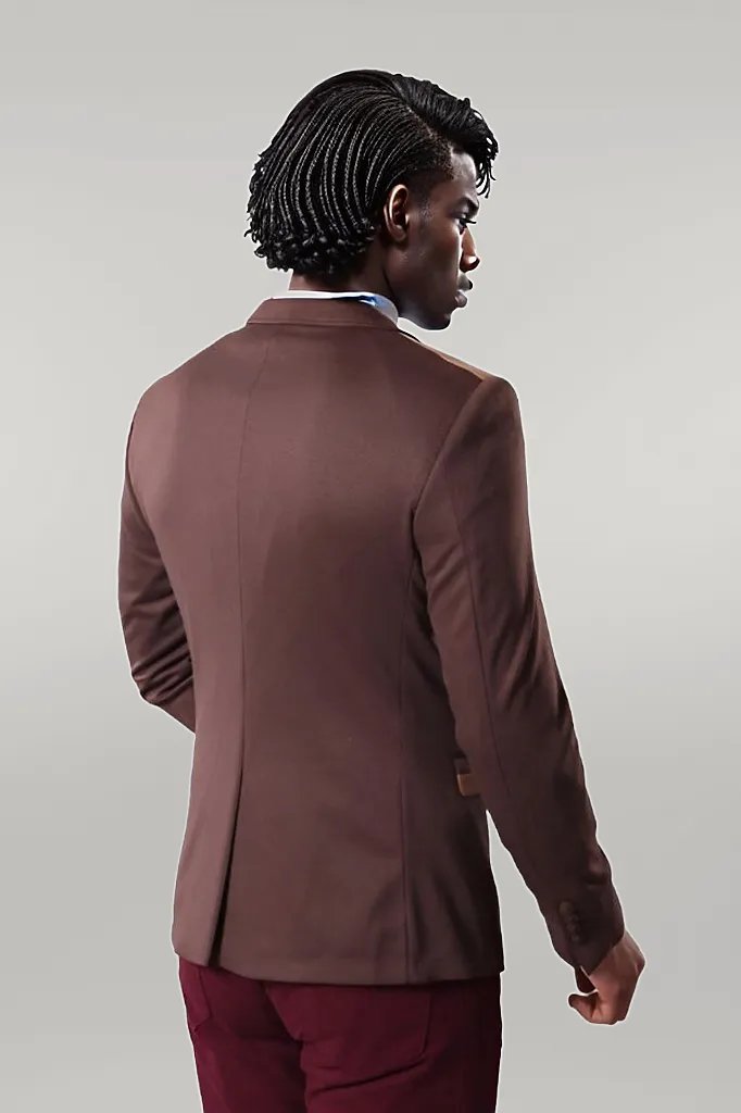 Modeled Slim Fit Brown Blazer - Wessi