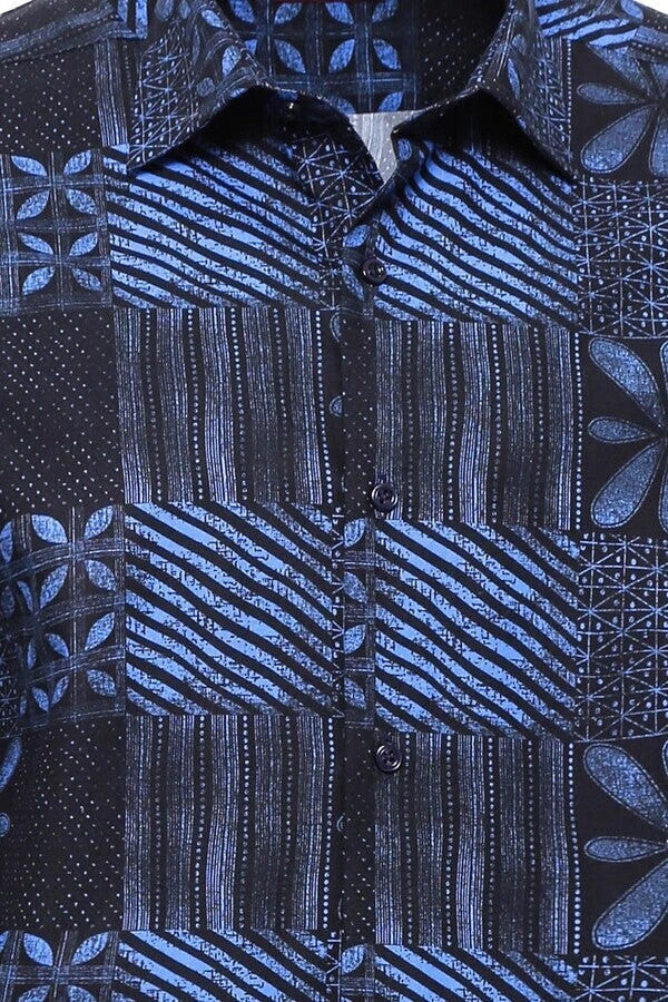 Camisa estampada azul marino - Wessi