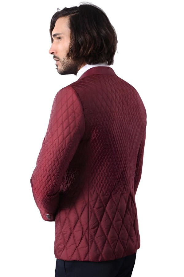 Burgundy quilted hotsell jacket mens