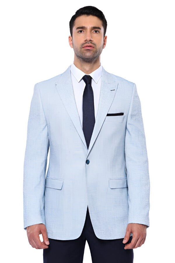 Sky Blue Men Plain 3 Piece Cotton Suit at Rs 3500 in New Delhi | ID:  2850010592088