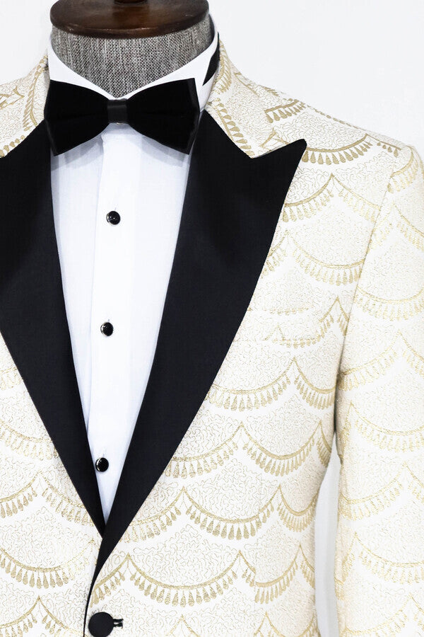 White and on sale gold prom jacket