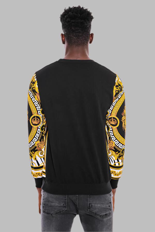 Sweat Homme Coupe Slim à Motifs Jaune Noir - Wessi