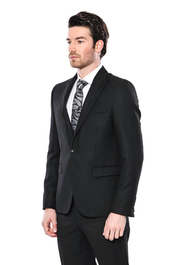Blazer nero con revers a lancia - Wessi