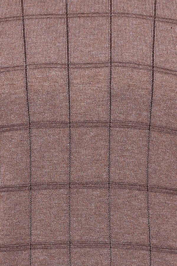 Plaid Half Turtleneck Beige Sweater - Wessi