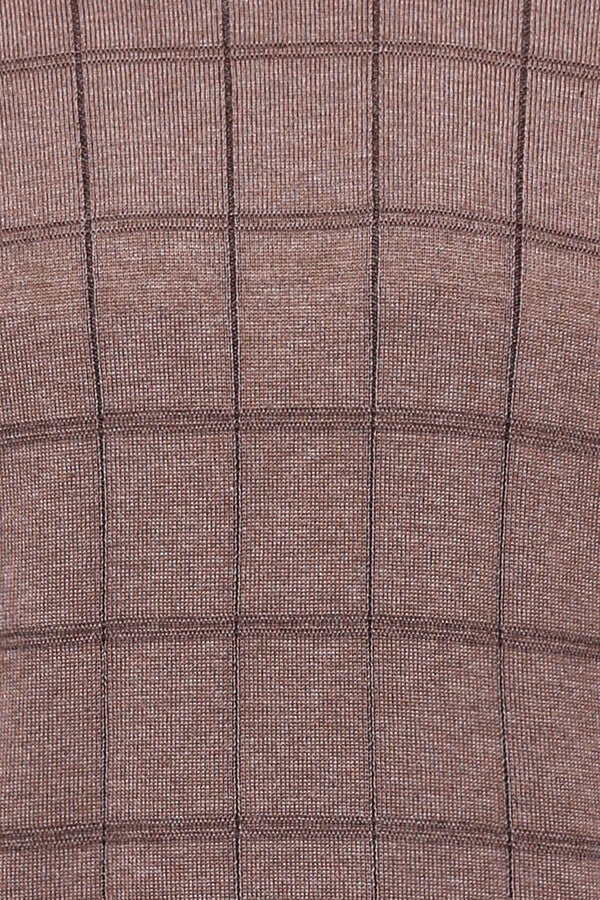 Jersey Medio Cuello Alto A Cuadros Beige - Wessi