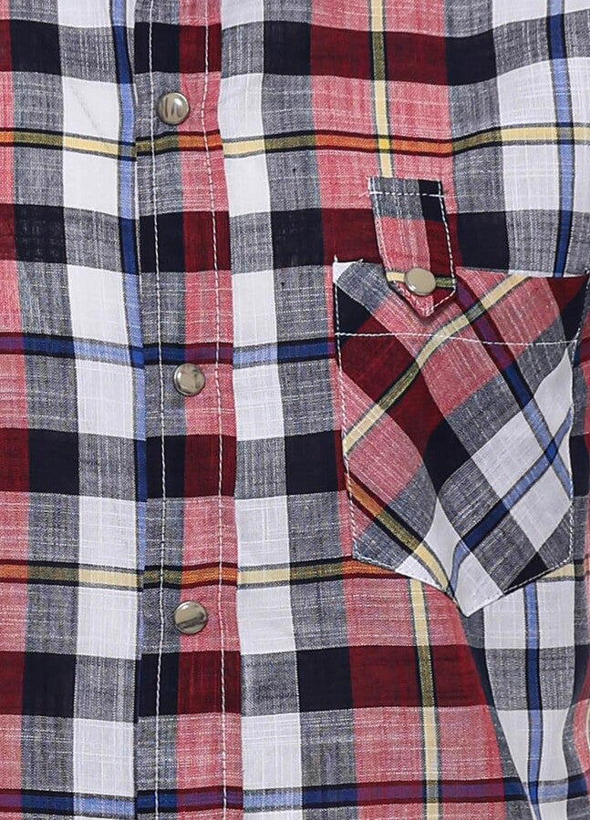 Checked Patterned Short Sleeve Men Shirt - Wessi
